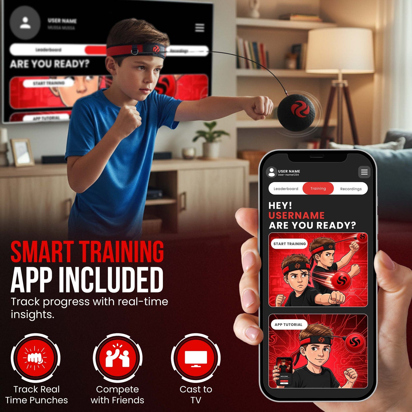 Soul Shift Boxing Reflex Ball – Premium Hand-Eye Coordination Trainer for Boxing, MMA & Fitness – 2 Adjustable Headbands