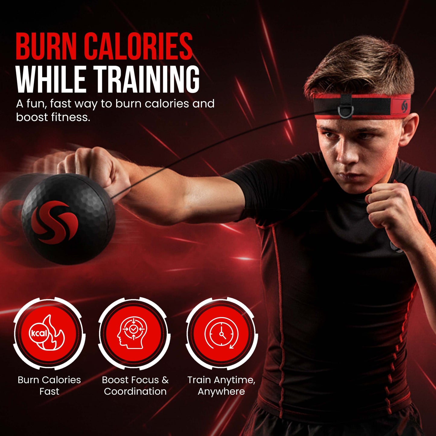 Soul Shift Boxing Reflex Ball – Premium Hand-Eye Coordination Trainer for Boxing, MMA & Fitness – 2 Adjustable Headbands