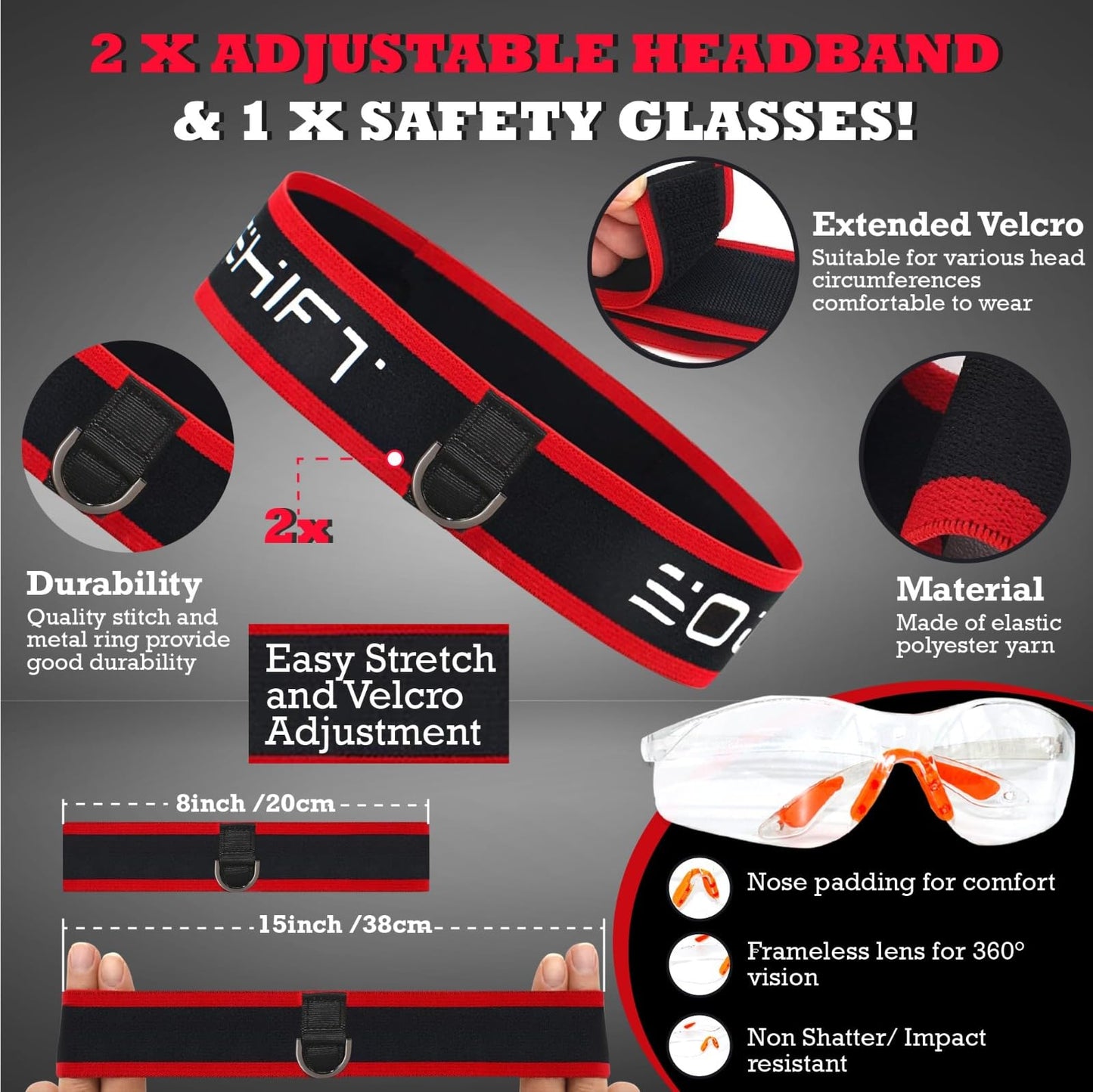 Soul Shift Boxing Reflex Trainer Set w/Safety Glasses | Fun Reflex Game & 2 Headband, 4 Balls & Bonus Reaction Ball